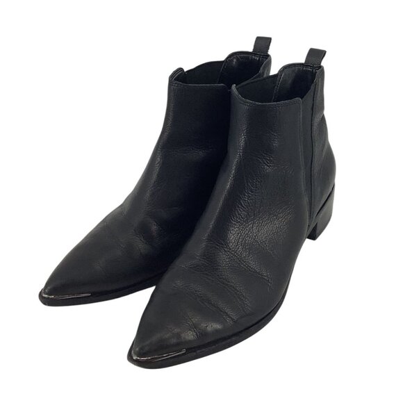 Marc Fisher Shoes - Marc Fisher Womens 6 MLYALE Ankle Cowgorl Boots Black Leather Pointed Toe Qualit